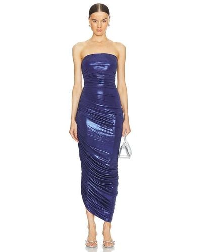 Norma Kamali Strapless Diana Gown - Blue