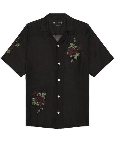 AllSaints Wildrose Short Sleeve Shirt - ブラック