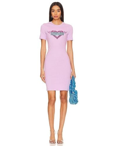 Versace Short Sleeve Midi Dress - Pink