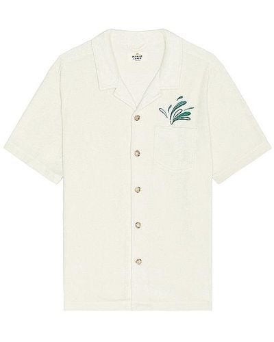 Marine Layer Resort Short Sleeve Terry Out Resort Shirt - White