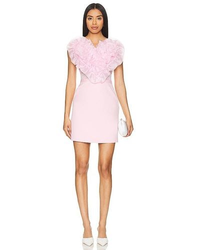Vivetta Organza Dress With Ruched Bow - Pink