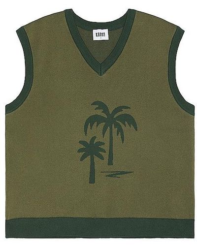 KROST Palm Tree Jumper Vest - Green
