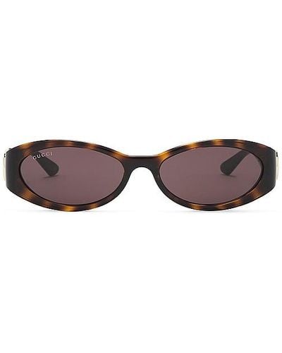 Gucci Oval Sunglasses - Brown