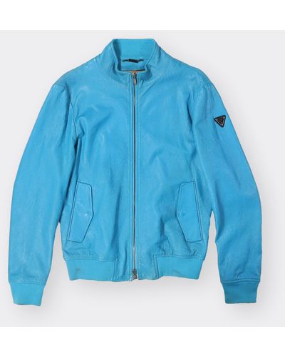 Iceberg Vintage Leather Jacket - Blue