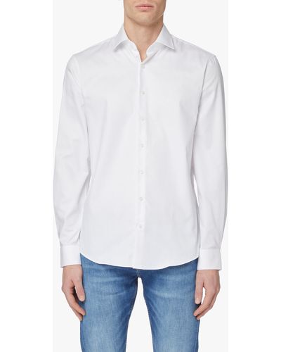 Calvin Klein Camicia fitted twill easy care cannes - Bianco