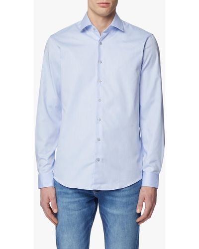 Calvin Klein Camicia fitted twill easy care cannes - Blu
