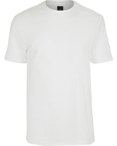 River Island Ribbed T-shirt - White