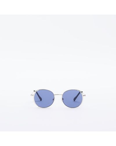 River Island Silver Blue Lens Round Sunglasses