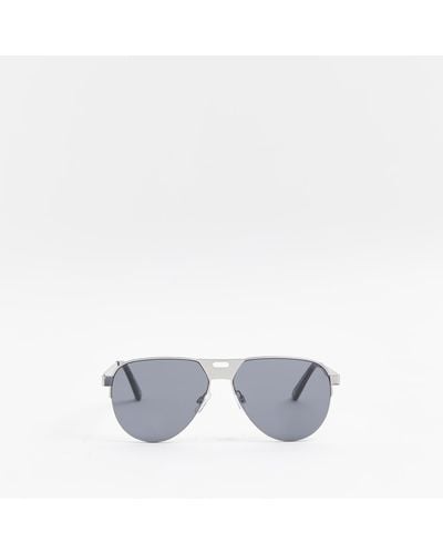 River Island Silver Colour Aviator Sunglasses - Metallic