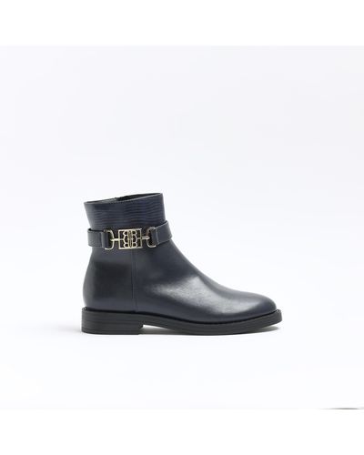River Island Riding Ankle Boots - Blue