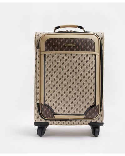 River Island Brown Ri Monogram Suitcase