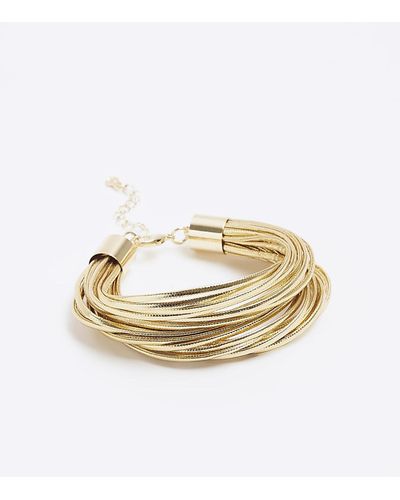 River Island Gold Cord Bracelet - Metallic