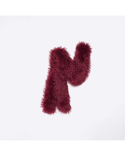 River Island Red Faux Fur Scarf