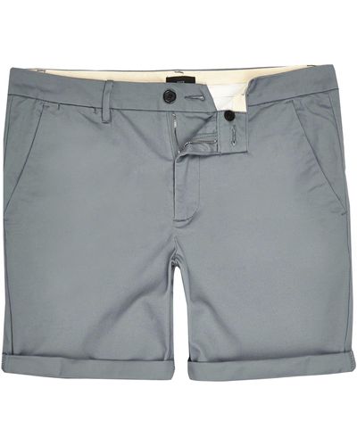 River Island Big And Tall Blue Skinny Fit Chino Shorts