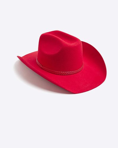 River Island Red Cowboy Hat