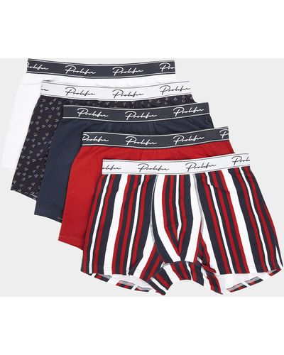 River Island Prolific Red Trunks 5 Pack