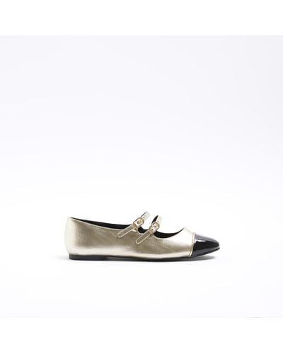 River Island Double Strap Ballet Shoes - White