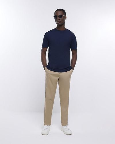 River Island Casual Chino Trousers - Blue