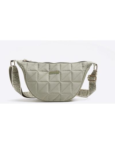 River Island Gray Soft Quilted Cross Body Bag