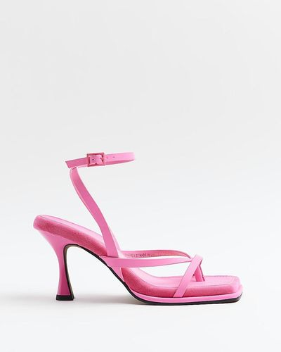 River Island Strappy Heeled Sandals - Pink