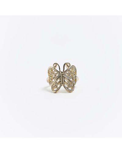 River Island Butterfly Ring - White