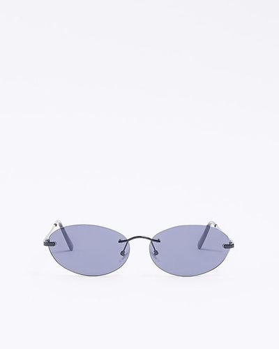 River Island Rimless Oval Sunglasses - Purple