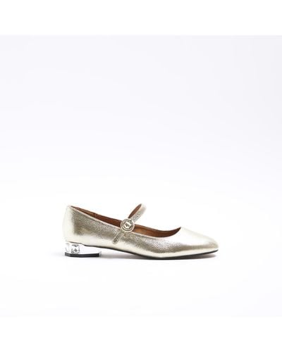River Island Diamante Heel Mary Jane Shoes - White