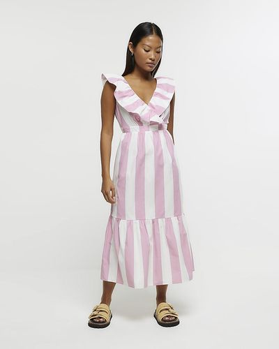River Island Stripe Swing Maxi Dress - Pink