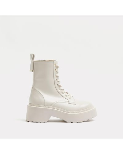 River Island Chunky Ankle Boots - White