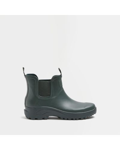 River Island Green Low Moulded Welly Boots