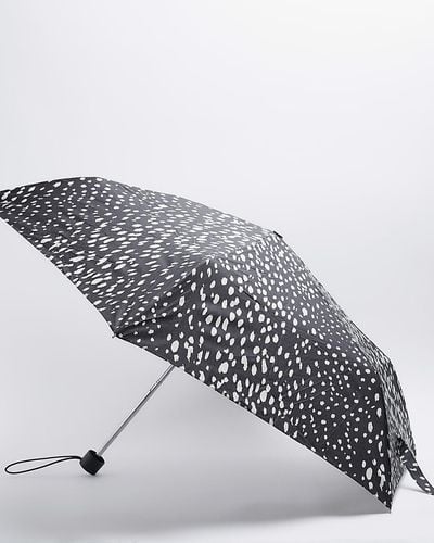 River Island Black Animal Print Umbrella - White