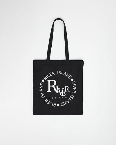 River Island PINCHED MONOGRAM SHOPPER - Handbag - dark brown 