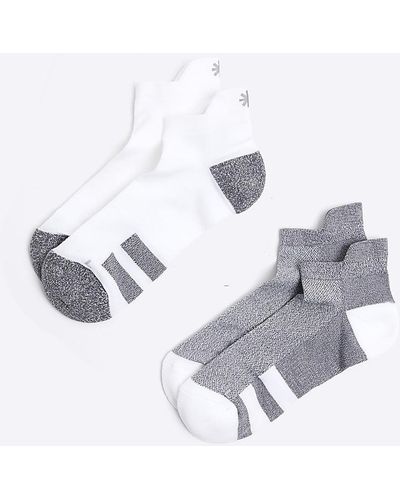 River Island 2pk Sport Sneaker Socks - White