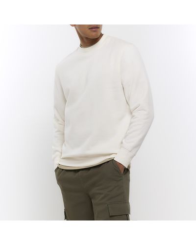 River Island Beige Regular Fit Sweatshirt - White