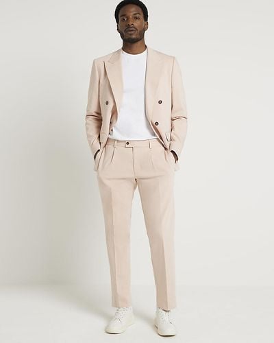 River Island Suit Trousers - Natural