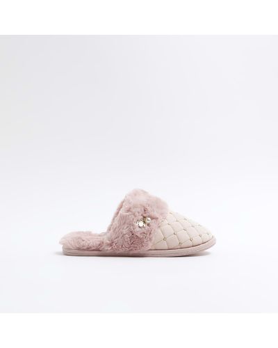 River island hot sale velvet slippers