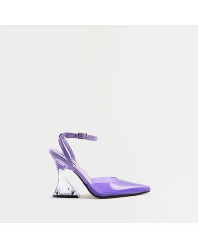 River Island Purple Perspex Heeled Shoes