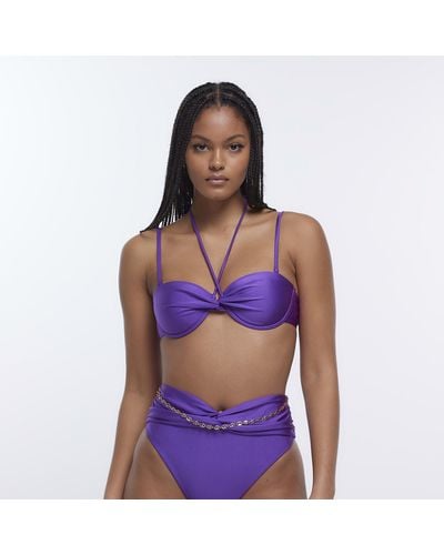 River Island Purple Balconette Bikini Top