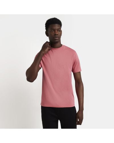 River Island Pink Slim Fit T-shirt