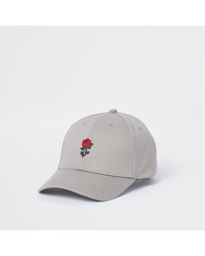 River Island Rose Baseball Cap - Natural