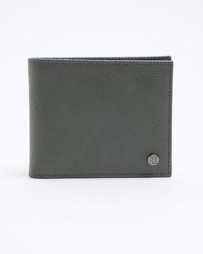 River Island Gray Pebbled Leather Wallet