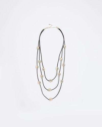 River Island Gold Colour Beaded Layered Necklace - Metallic