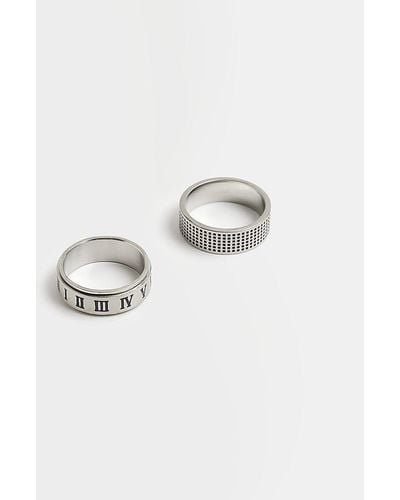 River Island Colour Stainless Steel Rings Multipack - White
