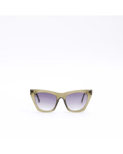 River Island Green Cat Eye Sunglasses - Purple