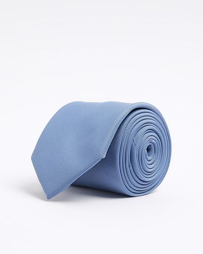 River Island Blue Twill Tie