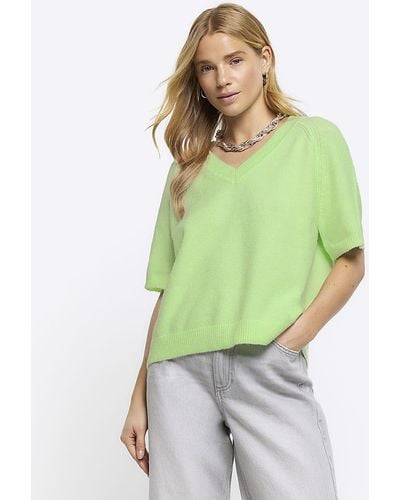 River Island Knit T-shirt - Green