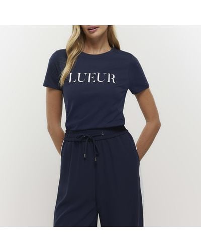 river island navy t shirt