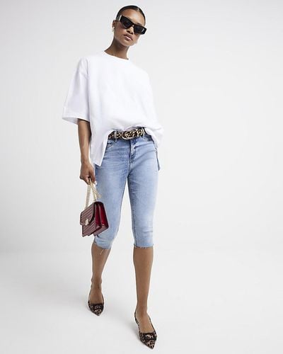 River Island Oversized Fit T-shirt - Blue