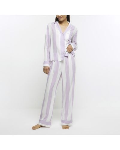 River Island Lilac Stripe Pyjama Trouser - Purple