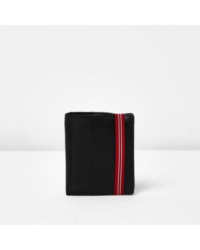 River Island Black Red Elastic Band Fold Out Wallet